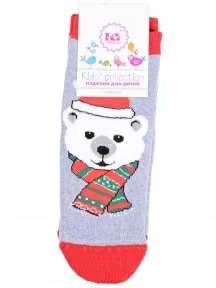 Детские махровые носки "Красная ветка", С-1607, СЕРЫЕ