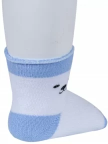 Детские махровые носки "Красная ветка", С-1617, БЕЛЫЕ с голубым