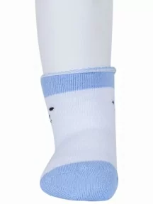 Детские махровые носки "Красная ветка", С-1617, БЕЛЫЕ с голубым