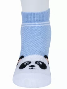 Комплект из 3 пар детских носков Гамма, 3-С1649, рис. Панда, СВЕТЛО-ГОЛУБЫЕ