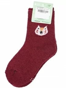 Детские теплые махровые носки Hobby Line, Ндад7622-1, БОРДОВЫЕ