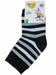 Детские носки "Борисоглебский трикотаж", 8С703, ЧЕРНЫЕ с серым