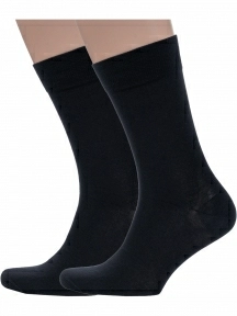 Комплект из 2 пар мужских носков Grinston socks (PINGONS) из 100% хлопка ЧЕРНЫЕ (2-15D2)