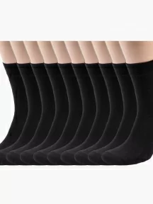 Комплект из 10 пар мужских носков "СТАНДАРТ" "Челны Текстиль", L46-10, ЧЕРНЫЕ без фабричных этикеток