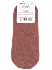 Женские ультракороткие теплые носки "Пуховые" Hobby Line, Нжпуху9502, КОРИЧНЕВЫЕ