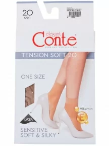 Женские носки Conte, 14С-56СП/Tension soft 20Н, Natural, телесные