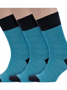Комплект из 3 пар мужских бамбуковых носков Sergio di Calze (PINGONS), 3-17SC5, БИРЮЗОВЫЕ