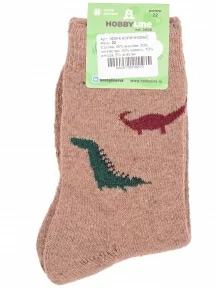 Детские теплые махровые носки Hobby Line, 7629-6, КОРИЧНЕВЫЕ