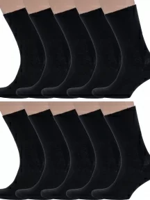 Комплект из 10 пар мужских медицинских носков Dr. Feet (PINGONS) из 100% хлопка, 10-15DF2, ЧЕРНЫЕ