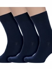 Комплект из 3 пар мужских носков CAVALLIERE (RuSocks) ТЕМНО-СИНИЕ (3-С-330)