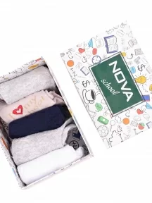 Набор из 5 пар детских носков Красная ветка, School Box #1, микс 7