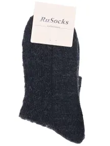 Женские полушерстяные носки RuSocks (Орудьевский трикотаж) ЧЕРНЫЕ (Ж-23801)