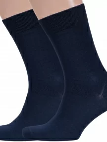 Комплект из 2 пар мужских бамбуковых носков RuSocks (Орудьевский трикотаж), 2-М-370/1, ТЕМНО-СИНИЕ