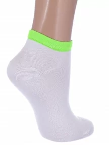 Детские носки LORENZline, П21, БЕЛЫЕ с салатовым (д)