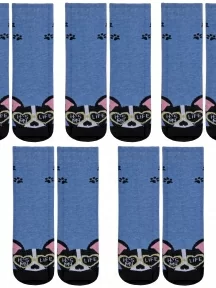 Комплект из 5 пар детских носков RuSocks (Орудьевский трикотаж), 5-Д3-13156, рис. 01, ДЖИНС