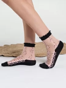 Женские ажурные носки Oemen, 1806, ЧЕРНЫЕ