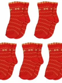 Комплект из 5 пар детских носков LORENZLine, 5-Л23, КРАСНЫЕ