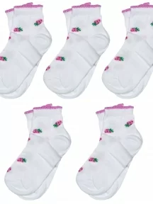 Комплект из 5 пар детских носков ХОХ, 5-D-3R4, БЕЛЫЕ