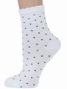 Детские носки "Борисоглебский трикотаж", 8С984, №1 БЕЛЫЕ с точками
