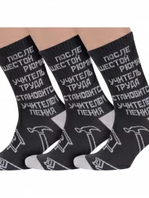 Комплект из 3 пар молодежных носков MSCLUB №М05, msk3-М05, nm-107Э, ГРАФИТОВЫЕ