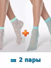 Комплект из 2 пар женских носков Conte, 2-16С-124/7СП, БИРЮЗОВЫЕ