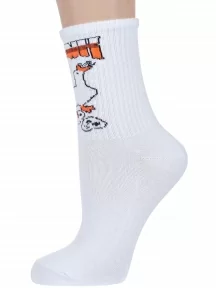 Детские спортивные носки "Красная ветка", С-2131, БЕЛЫЕ