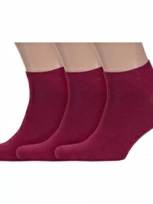 Комплект из 3 пар мужских коротких спортивных носков ХОХ, 3-SPM-180, БОРДОВЫЕ