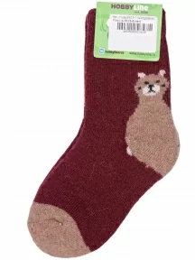 Детские теплые махровые носки Hobby Line, Ндад7617-1, БОРДОВЫЕ