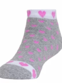 Детские махровые короткие носки "Красная ветка", С-647, СЕРО-РОЗОВЫЕ