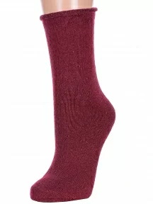 Женские теплые носки с ослабленной резинкой Hobby Line, Нжа6199-01, БОРДОВЫЕ