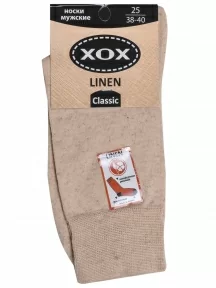 Комплект из 3 пар мужских носков ХОХ из вискозы и льна, 3-X-1107, БЕЖЕВЫЕ