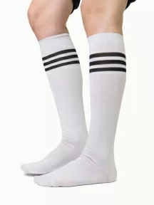 Гольфы unisex St. Friday Socks, 431-2/19, "Полосатая классика", БЕЛЫЕ С ЧЕРНЫМ