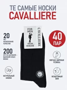 Комплект из 40 пар мужских носков CAVALLIERE (RuSocks), С-330/1-40, ЧЕРНЫЕ