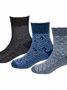 Комплект из 3 пар детских теплых носков RuSocks (Орудьевский трикотаж), 3-Д-382, микс 6