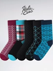 Набор из 21 пары мужских носков, НС-21-217, микс "Свободный архитектор"