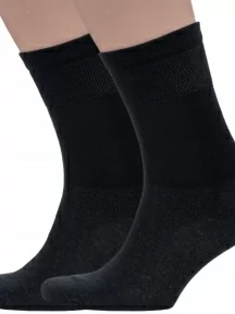 Комплект из 2 пар мужских медицинских носков Dr. Feet (PINGONS) с серебром, 2-15DF5, ЧЕРНЫЕ