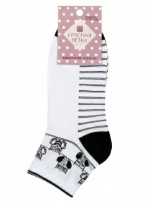 Женские укороченные носки "Красная ветка", С-989, БЕЛЫЕ