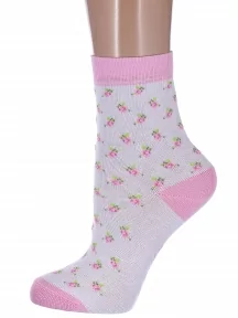 Детские носки Conte kids, 5С-11СП, рис. 273, БЕЛЫЕ со светло-розовым