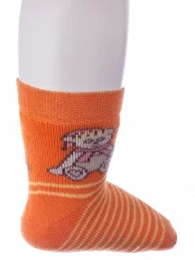 Детские махровые носки Брестские(БЧК), 14С3060, рис. 098, ОРАНЖЕВЫЕ