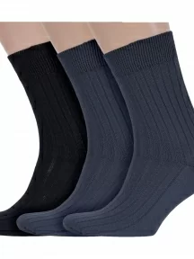 Комплект из 3 пар мужских носков Брестские (БЧК) из 100% хлопка, 3-14С2220, микс 5