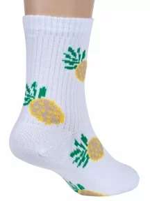 Детские носки Альтаир, А225, БЕЛЫЕ с бежевыми ананасами