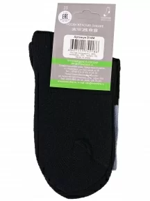 Женские полушерстяные носки с махровым следом LORENZline, В14М, ЧЕРНЫЕ