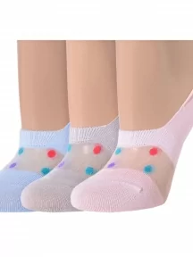 Комплект из 3 пар женских подследников LORENZLine, 3-И30, микс 5