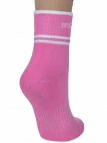 Женские спортивые носки с махровым следом LORENZline, С25М, РОЗОВЫЕ