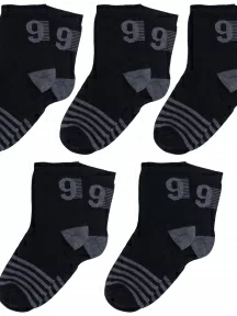 Комплект из 5 пар детских носков RuSocks (Орудьевский трикотаж), 5-Д3-13499, рис. 04, ЧЕРНЫЕ