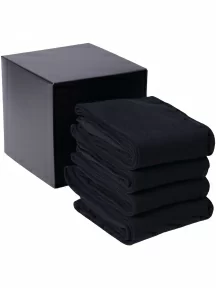 Набор мужских гольфов из мерсеризованного хлопка, 4 пары (ТМ Sergio di Calze), PG-19SC1-4, ЧЕРНЫЕ