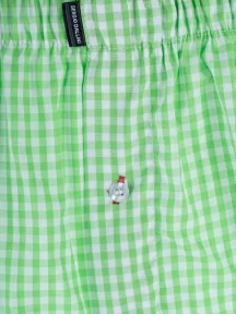 Мужские трусы-шорты из 100% хлопка Sergio Dallini, SG3310-5, БЕЛО-ЗЕЛЕНЫЕ