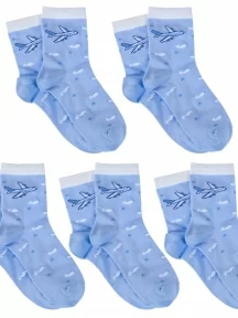 Комплект из 5 пар детских носков LORENZLine, 5-Л87, ГОЛУБЫЕ