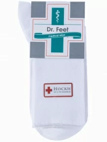 Комплект из 3 пар женских медицинских носков Dr. Feet (PINGONS), 3-15DF6, БЕЛЫЕ