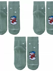 Комплект из 3 пар махровых детских носков Альтаир, 3-С90, САЛАТОВЫЕ